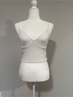 Ghanda White Spaghetti Strap Tank Top